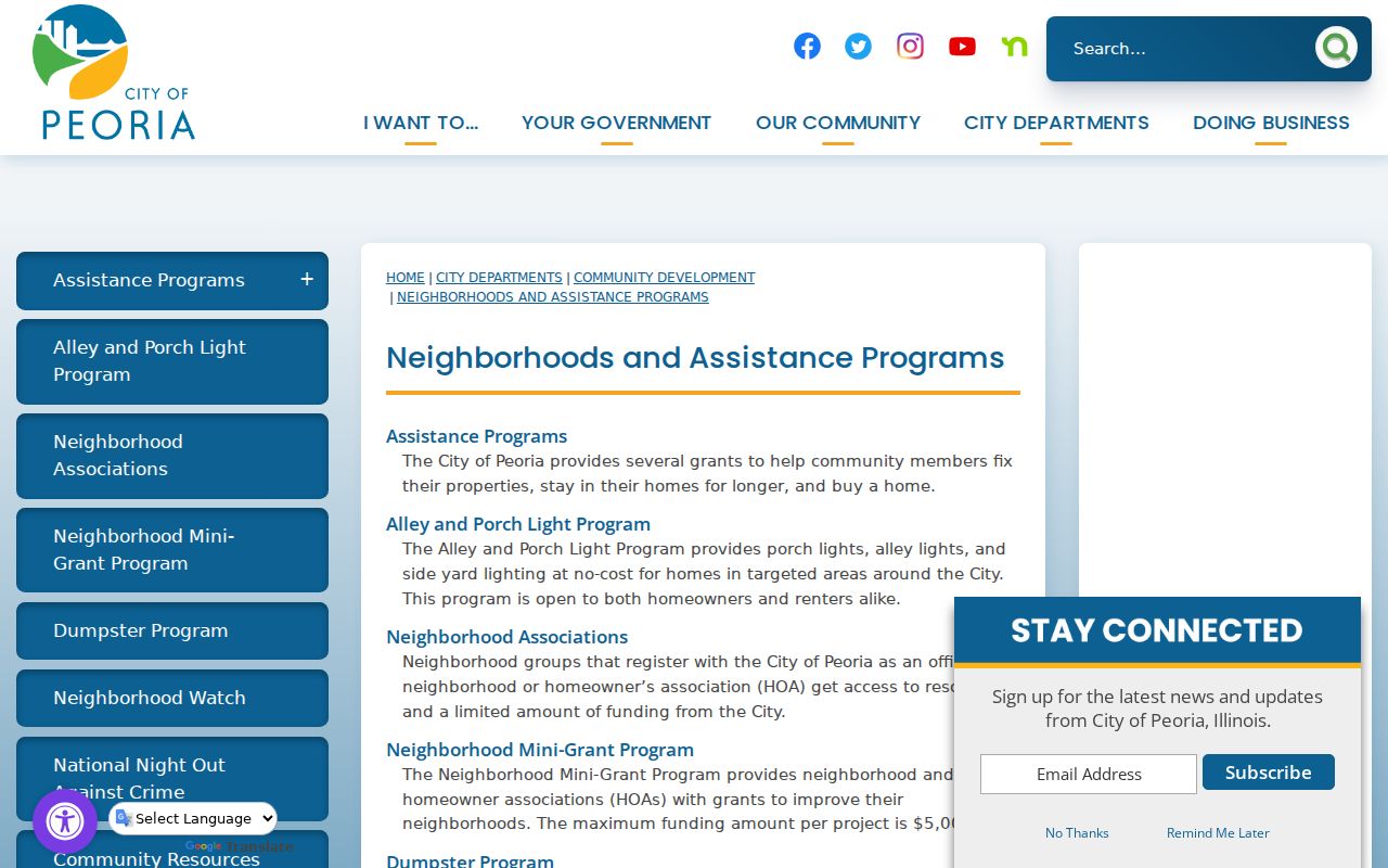 Peoria neighbors neighborhood assistance programs