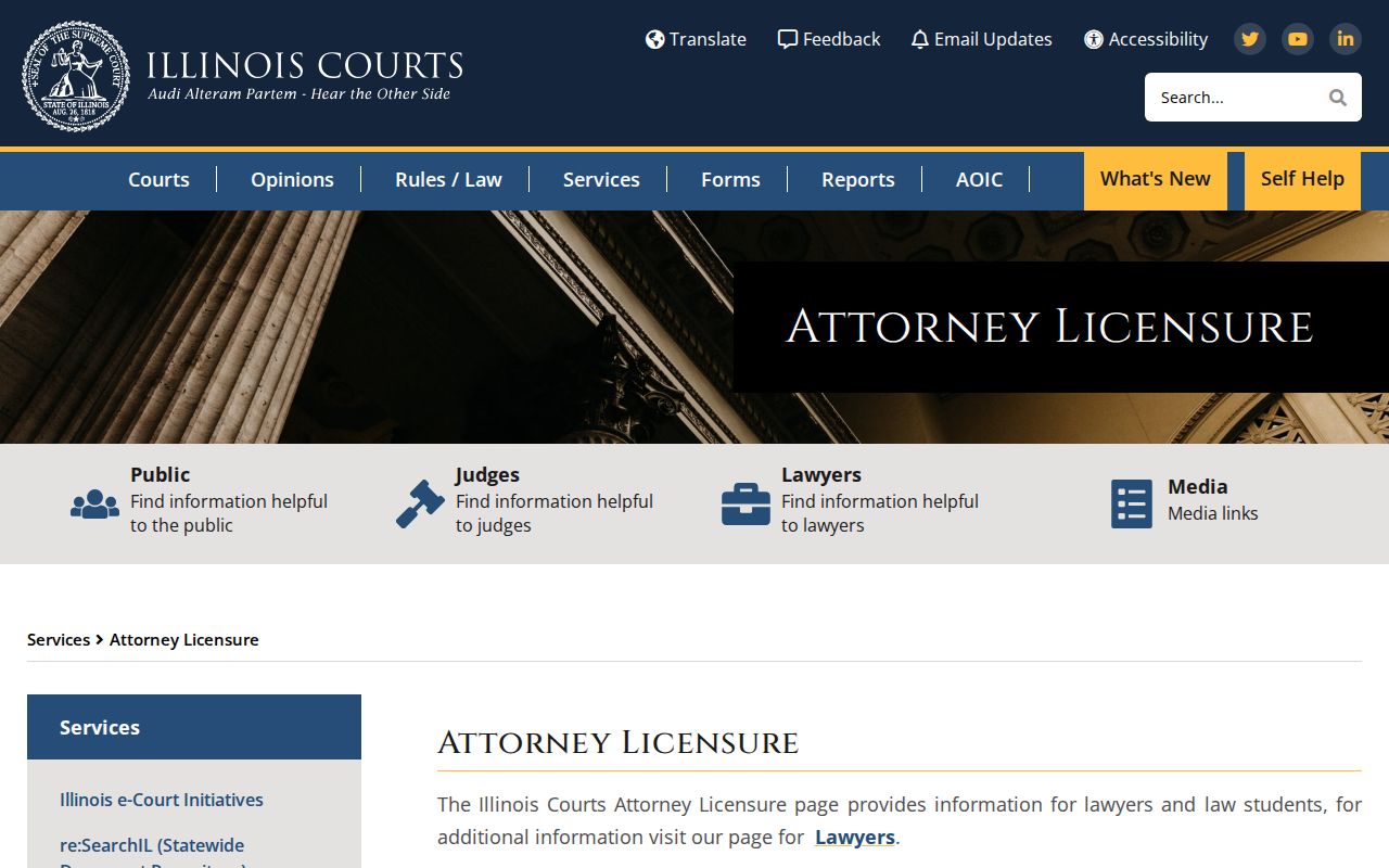 Peoria resident lookup Illinois attorney licensure roll